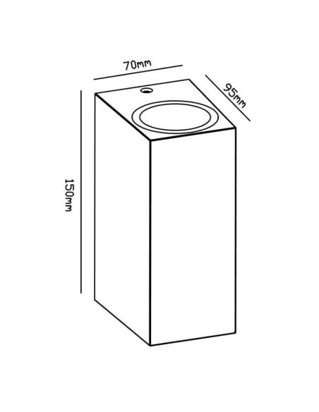Dimensions de l'applique murale d'extérieur verticale KANDANCHÚ Mantra | LeonLeds