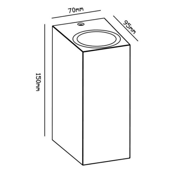 Dimensions de l'applique murale d'extérieur verticale KANDANCHÚ Mantra | LeonLeds