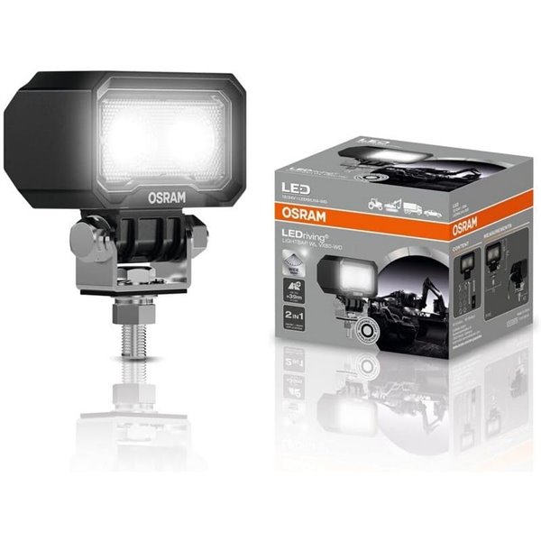 Barra LED rectangular de trabajo delantera/trasera LEDriving WL VX80‑WD haz ancho, 10W 6000K 800Lm, alcance 39m