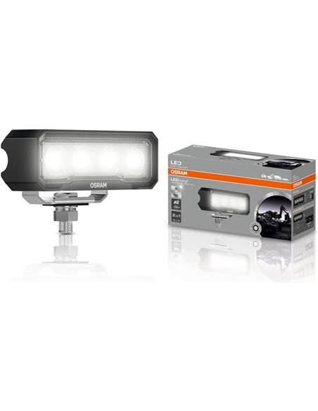 Barra de trabajo delantera/trasera LEDriving OSRAM WL VX125‑WD alta cobertura, 18W 6000K, 1500Lm, alcance 48m