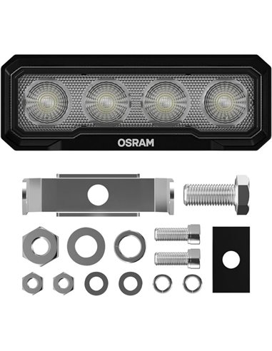Barra de trabajo delantera/trasera LEDriving OSRAM WL VX125‑WD alta cobertura, 18W 6000K, 1500Lm, alcance 48m