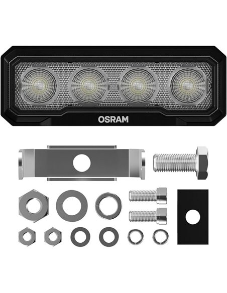 Barra de trabajo delantera/trasera LEDriving OSRAM WL VX125‑WD alta cobertura, 18W 6000K, 1500Lm, alcance 48m