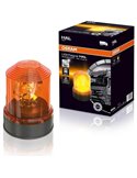 OSRAM LIGHTsignal HAL Farol de aviso de halogênio giratório 360°, base de 3 parafusos, 24 V âmbar, 70 W, 2200 K, 1900 Lm, IP65