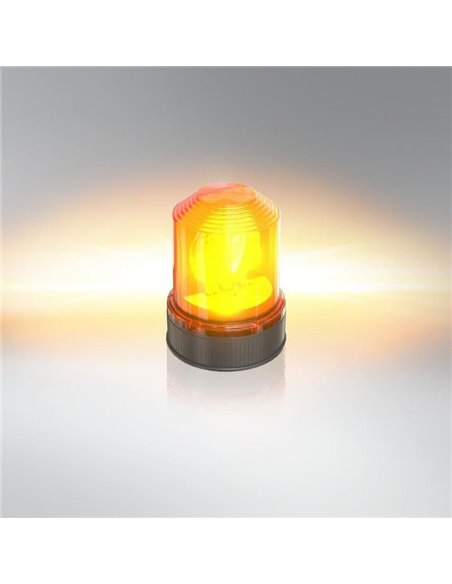 Baliza de advertencia rotativa 360º halógena OSRAM LIGHTsignal HAL base 3 tornillos, 24V ámbar 70W 2200k 1900Lm, IP65