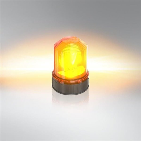 Baliza de advertencia rotativa 360º halógena OSRAM LIGHTsignal HAL base 3 tornillos, 24V ámbar 70W 2200k 1900Lm, IP65