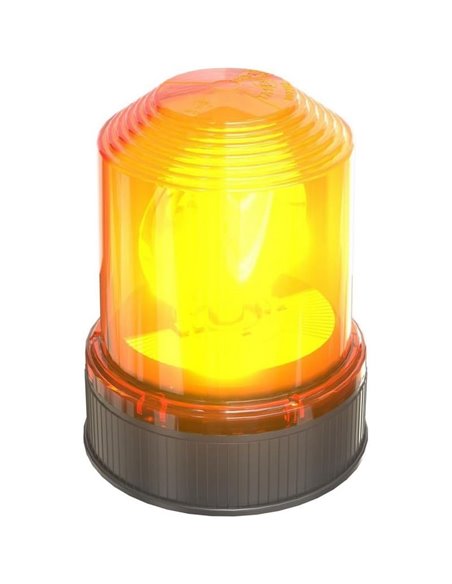 Baliza de advertencia rotativa 360º halógena OSRAM LIGHTsignal HAL base 3 tornillos, 24V ámbar 70W 2200k 1900Lm, IP65