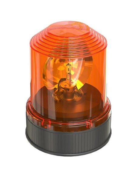 Baliza de advertencia rotativa 360º halógena OSRAM LIGHTsignal HAL base 3 tornillos, 24V ámbar 70W 2200k 1900Lm, IP65