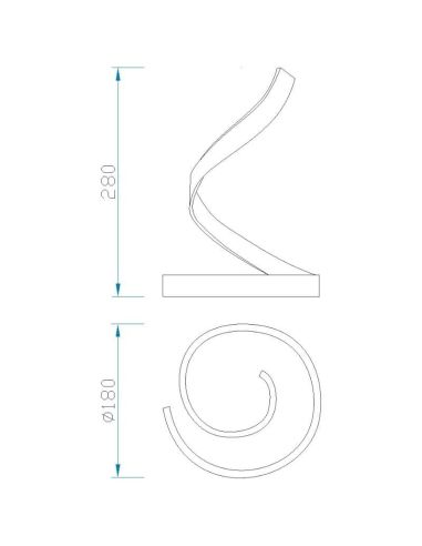 Lampe de table LED NUR 15 W, dimensions 4986 | LeonLeds