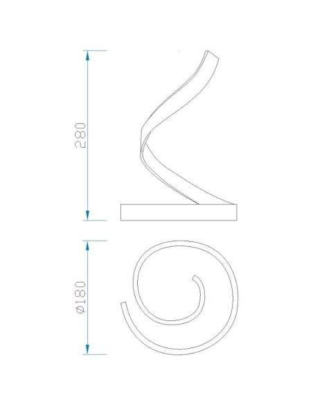 Lampe de table LED NUR 15 W, dimensions 4986 | LeonLeds