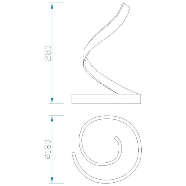 Luminária de mesa LED NUR 15W, 4986 dimensões | LeonLeds