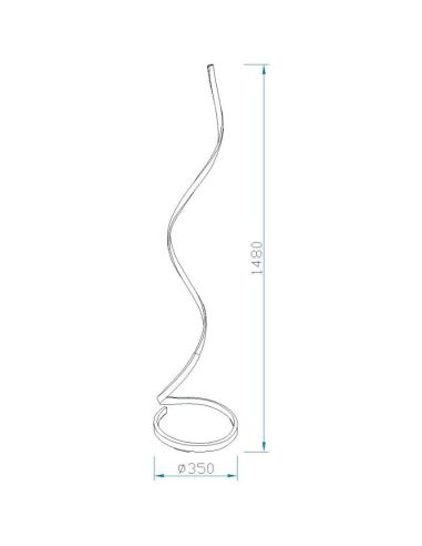 Lámpara de pie NUR 4983 dimmable Mantra medidas | LeonLeds
