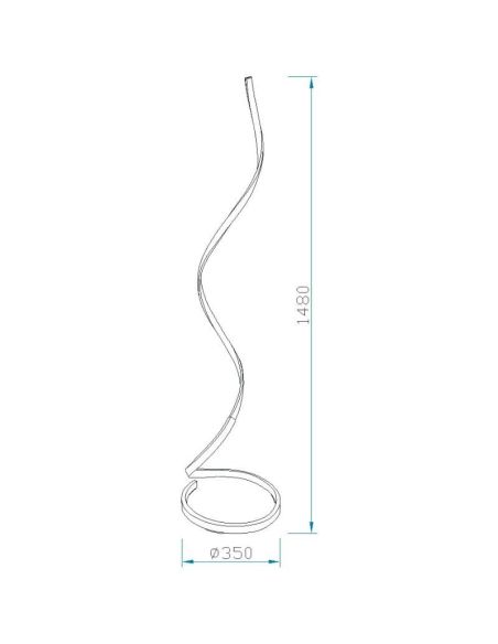 Lámpara de pie NUR 4983 dimmable Mantra medidas | LeonLeds