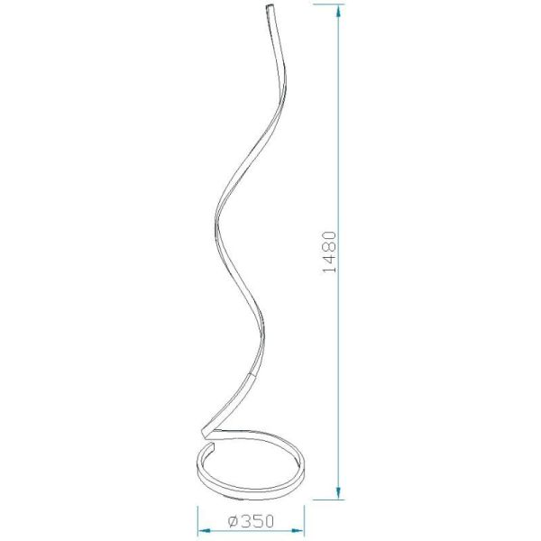 Lámpara de pie NUR 4983 dimmable Mantra medidas | LeonLeds