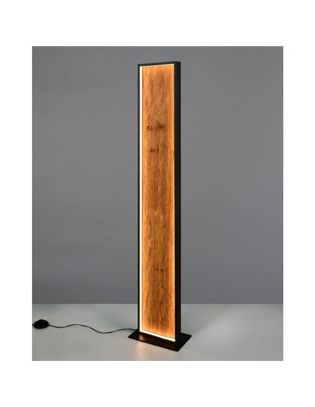 Lampadaire LED KALEA, bois naturel, interrupteur à pied, 35W, 4100lm, 3000K, IP20