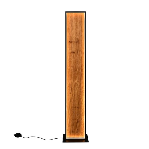 Lampadaire LED KALEA, bois naturel, interrupteur à pied, 35W, 4100lm, 3000K, IP20