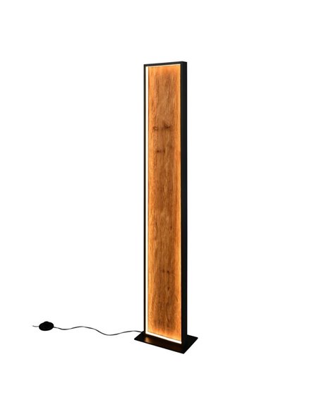 Lampadaire LED KALEA, bois naturel, interrupteur à pied, 35W, 4100lm, 3000K, IP20