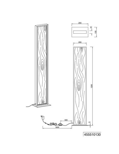 Lámpara de pie LED KALEA madera natural, interruptor de pie 35W 4100lm, 3000K IP20