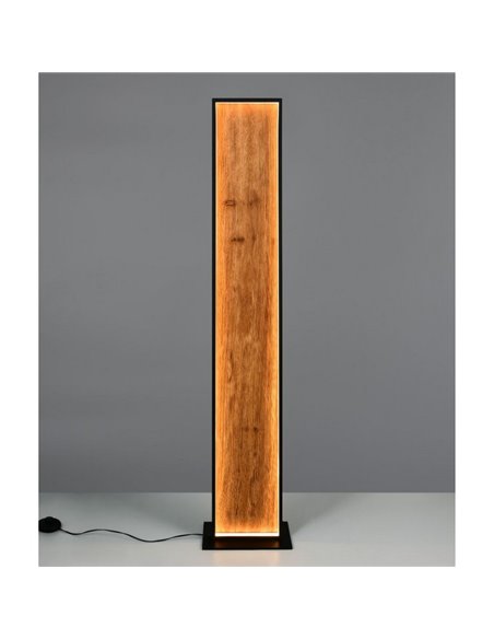 Lampadaire LED KALEA, bois naturel, interrupteur à pied, 35W, 4100lm, 3000K, IP20