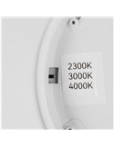 Plafón de techo LED redondo DRACO Ø23cm regulable 18W 2300lm, 2300+3000+4000K IP20 Blanco