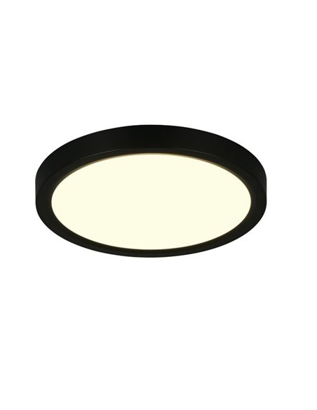 Plafón redondo de techo LED DRACO Ø23cm regulable 18W 2300lm, 2300+3000+4000K IP20 Negro