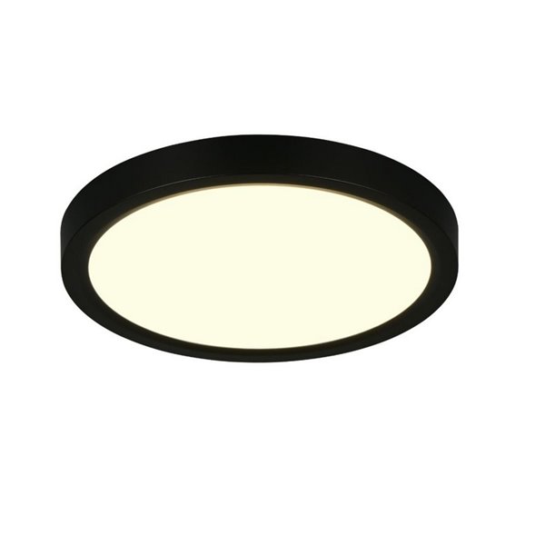 Plafón redondo de techo LED DRACO Ø23cm regulable 18W 2300lm, 2300+3000+4000K IP20 Negro