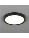 Plafón redondo de techo LED DRACO Ø23cm regulable 18W 2300lm, 2300+3000+4000K IP20 Negro