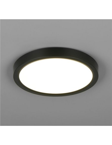 Plafón redondo de techo LED DRACO Ø23cm regulable 18W 2300lm, 2300+3000+4000K IP20 Negro