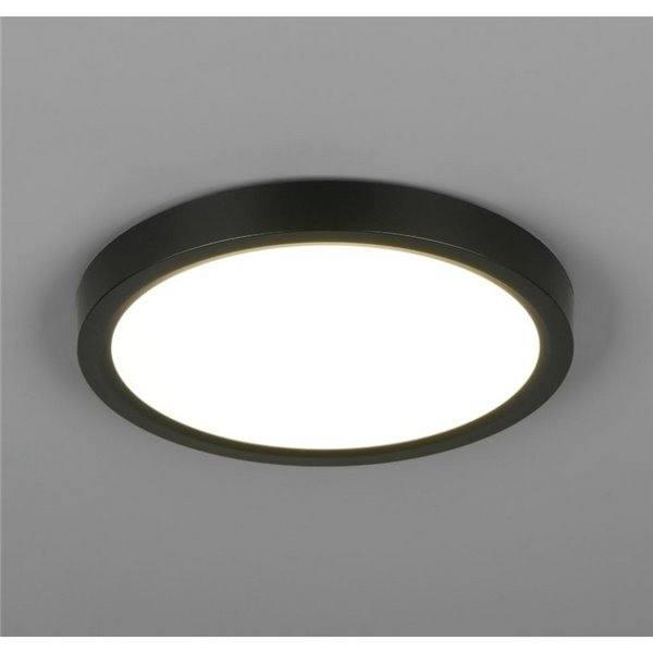 Plafonnier LED rond DRACO Ø 23 cm, intensité variable, 18 W, 2 300 lm, 2 300 + 3 000 + 4 000 K, IP20, noir