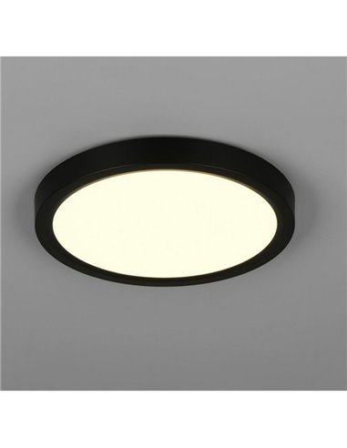 Plafonnier LED rond DRACO Ø 23 cm, intensité variable, 18 W, 2 300 lm, 2 300 + 3 000 + 4 000 K, IP20, noir