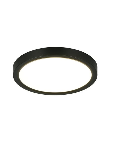Plafón redondo de techo LED DRACO Ø23cm regulable 18W 2300lm, 2300+3000+4000K IP20 Negro
