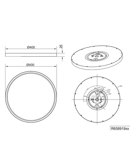 Grand plafonnier rond LED DRACO, Ø40cm, dimmable, 30W, 4000lm, 2300+3000+4000K, IP20, noir