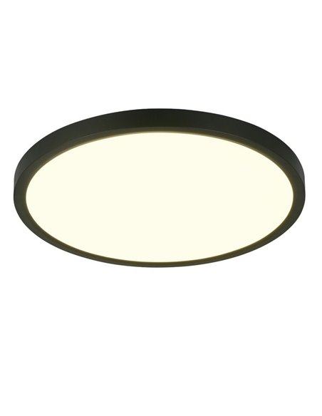 Plafón redondo de techo LED DRACO grande Ø40cm regulable 30W 4000lm, 2300+3000+4000K IP20 Negro