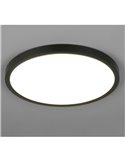 Plafón redondo de techo LED DRACO grande Ø40cm regulable 30W 4000lm, 2300+3000+4000K IP20 Negro