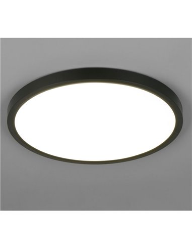 Plafón redondo de techo LED DRACO grande Ø40cm regulable 30W 4000lm, 2300+3000+4000K IP20 Negro