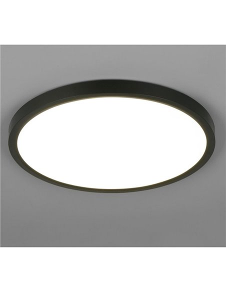 Grand plafonnier rond LED DRACO, Ø40cm, dimmable, 30W, 4000lm, 2300+3000+4000K, IP20, Noir