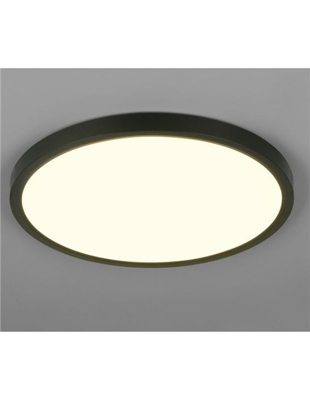 Grand plafonnier rond LED DRACO, Ø40cm, dimmable, 30W, 4000lm, 2300+3000+4000K, IP20, noir