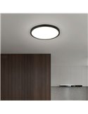 Plafón redondo de techo LED DRACO grande Ø40cm regulable 30W 4000lm, 2300+3000+4000K IP20 Negro