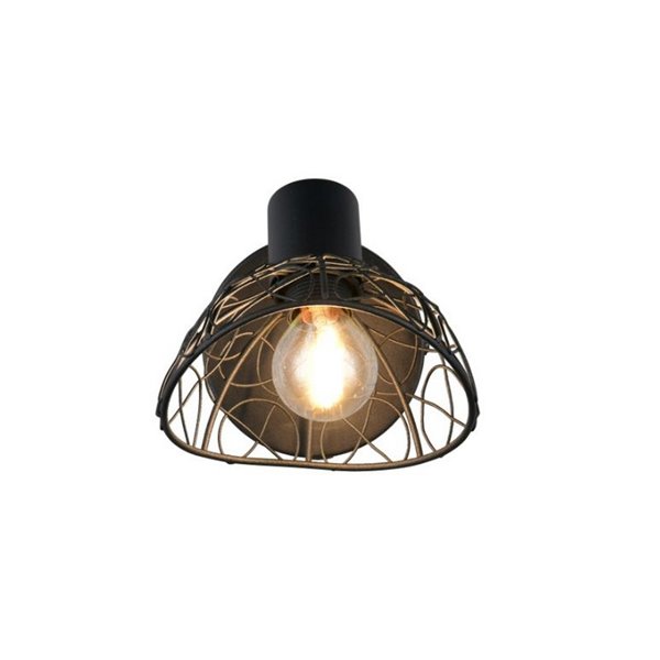 Foco de pared/techo YAKO con pantalla de rejilla bombilla excl. 1x E14 max. 40W IP20 Negro