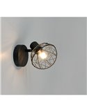 Spot mural/plafonnier YAKO avec abat-jour en maille, ampoule non incluse : 1 x E14 max. 40 W, IP20, noir