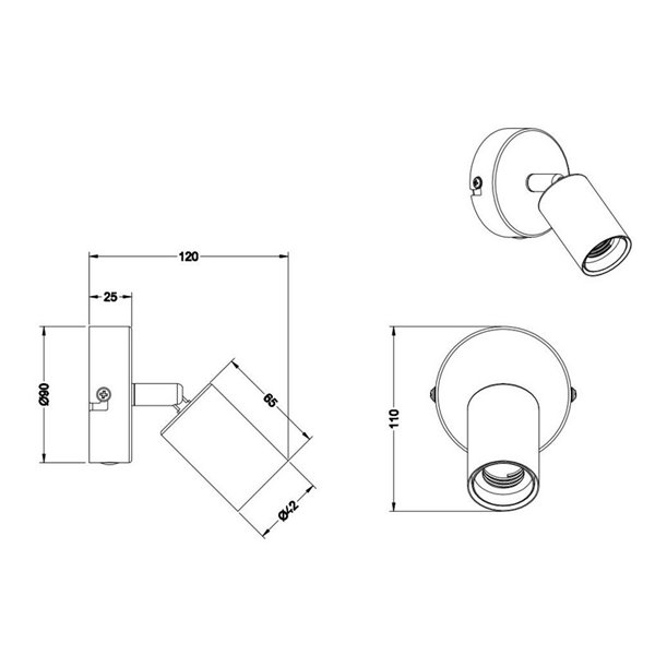 Aplique de pared LAMEGO, efecto madera, bombilla excl. 1x E27 max. 10W IP20 Negro/madera