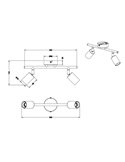 Regleta de 2 focos para techo/pared LAMEGO bombilla excl. 2x E27 max. 10W IP20 Negro/madera