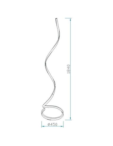 Lámpara de pie NUR XL plata dimmable 5001 Mantra medidas | LeonLeds