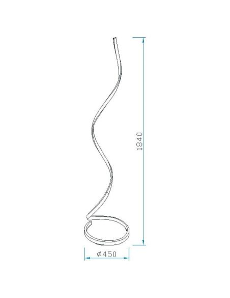 Lámpara de pie NUR XL plata dimmable 5001 Mantra medidas | LeonLeds