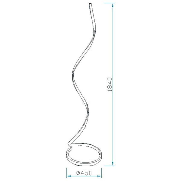 Luminária de chão regulável NUR XL Silver 5001 Mantra Dimensões | LeonLeds