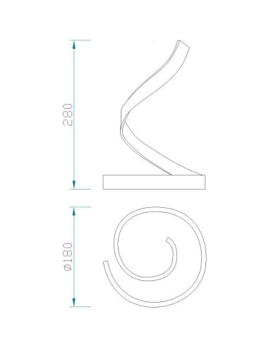Lámpara de mesa LED forja NUR 5366 Mantra medidas | LeonLeds