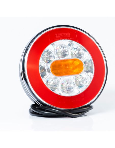 Piloto trasero LED redondo FT-110, 3 funciones, con cable 1m,12/36V IP68