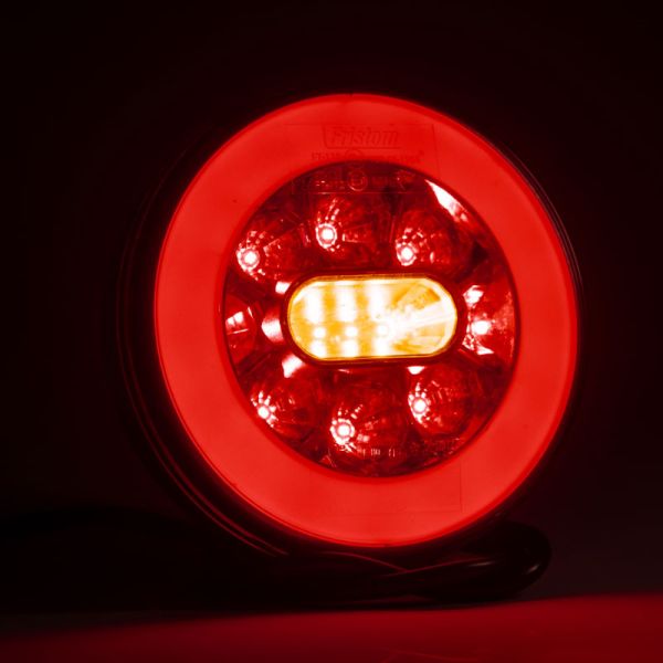 Piloto trasero LED redondo FT-110, 3 funciones, con cable 1m,12/36V IP68