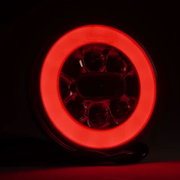 Piloto trasero LED redondo FT-110, 3 funciones, con cable 1m,12/36V IP68