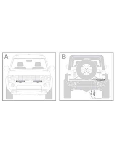 Barra de trabajo LED delantero y marcha atrás LEDriving WL VX250‑WD, 36W 6000K 3000Lm, 72m, 243mm ancho