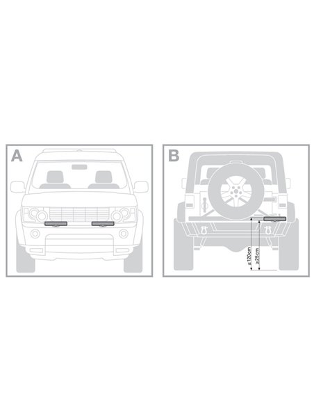 Barra de trabalho LED LEDriving WL VX250-WD frontal e reversa, 36 W 6000 K 3000 Lm, 72 m, 243 mm de largura